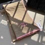 Fortok Chanel Wavy Crochet Cashmere Scarf Brown & Pink 180×60cm - 1