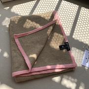 Fortok Chanel Wavy Crochet Cashmere Scarf Brown & Pink 180×60cm - 4