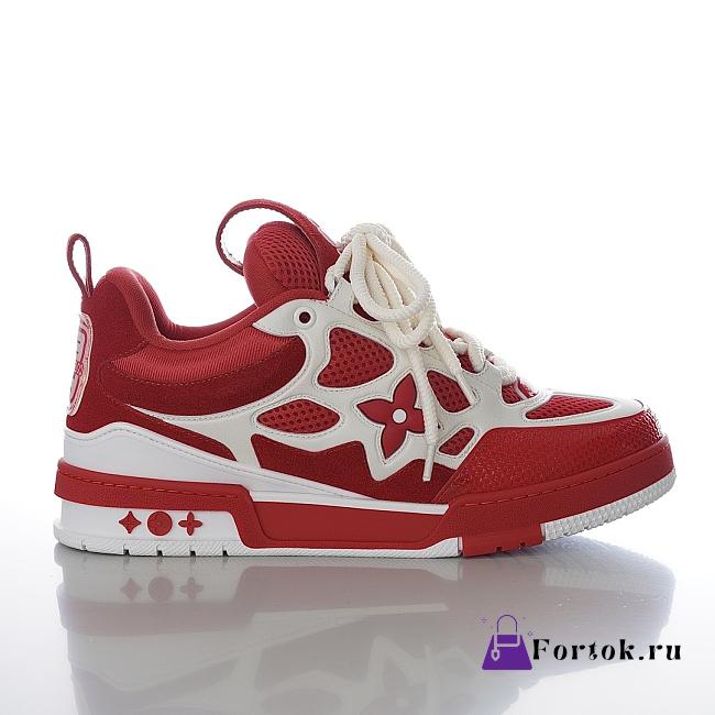 Fortok Louis Vuitton Skate Sneakers Red & White - 1