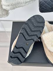 Fortok Chanel Lambswool Buckle Flap Slippers Beige - 3