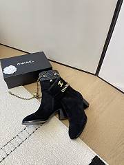 Fortok Chanel Velvet Ankle Boots Black - 3