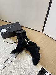Fortok Chanel Velvet Ankle Boots Black - 5