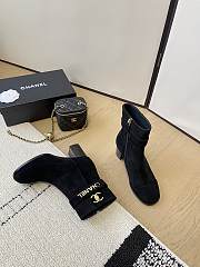 Fortok Chanel Velvet Ankle Boots Black - 6
