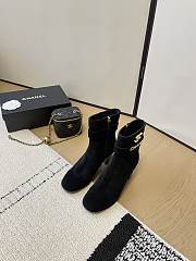Fortok Chanel Velvet Ankle Boots Black - 1