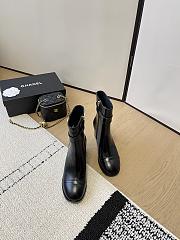 Fortok Chanel Leather Ankle Boots Black - 5