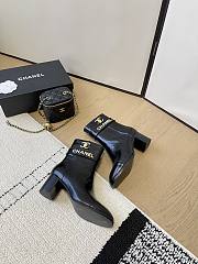 Fortok Chanel Leather Ankle Boots Black - 3