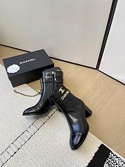 Fortok Chanel Leather Ankle Boots Black - 2