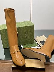 Fortok Gucci Horsebit Elastic High Boots Brown - 3