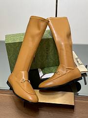 Fortok Gucci Horsebit Elastic High Boots Brown - 5