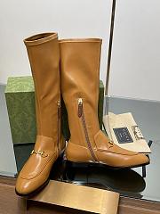 Fortok Gucci Horsebit Elastic High Boots Brown - 6