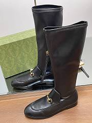 Fortok Gucci Horsebit Elastic High Boots Black - 6