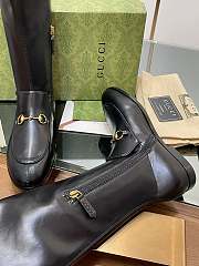 Fortok Gucci Horsebit Elastic High Boots Black - 5
