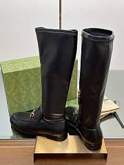 Fortok Gucci Horsebit Elastic High Boots Black - 4