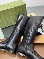 Fortok Gucci Horsebit Elastic High Boots Black - 2