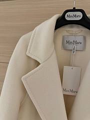 Fortok Maxmara Double-breasted Long Coat White With Back Vent - 5