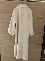 Fortok Maxmara Double-breasted Long Coat White With Back Vent - 2