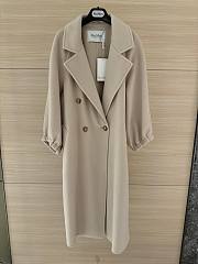 Fortok Maxmara Double-breasted Long Coat Beige With Back Vent - 1