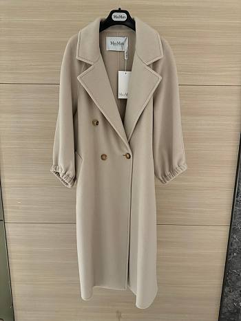 Fortok Maxmara Double-breasted Long Coat Beige With Back Vent