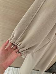 Fortok Maxmara Double-breasted Long Coat Beige With Back Vent - 3