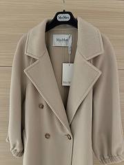 Fortok Maxmara Double-breasted Long Coat Beige With Back Vent - 2