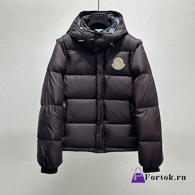 Fortok Moncler Down Jacket With Large Logo & Detachable Sleeves - 1