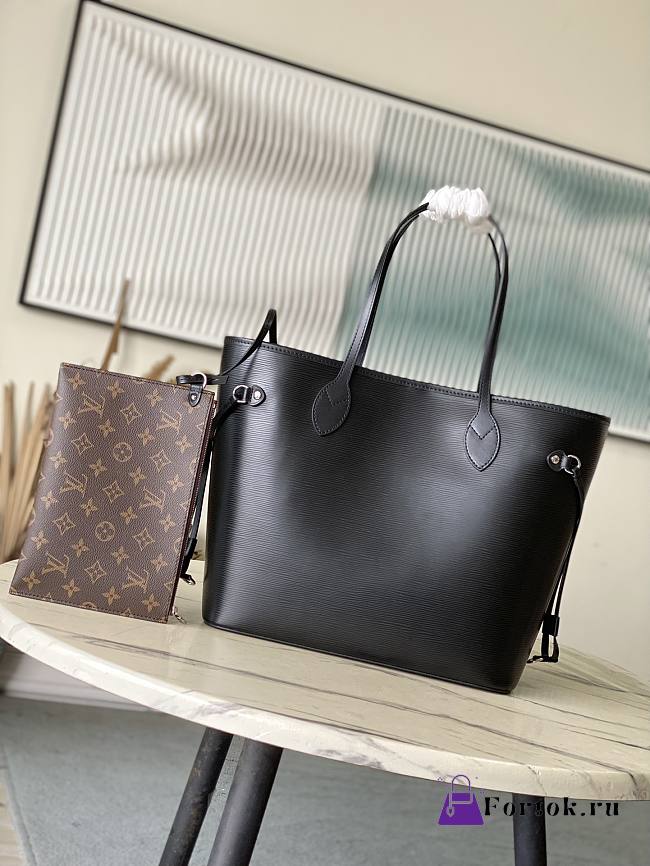 Fortok Louis Vuitton Neverfull MM Bag Black Epi Leather M11930 31x28x14cm - 1