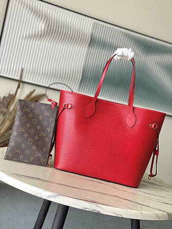 Fortok Louis Vuitton Neverfull MM Bag Red Epi Leather M11930 31x28x14cm