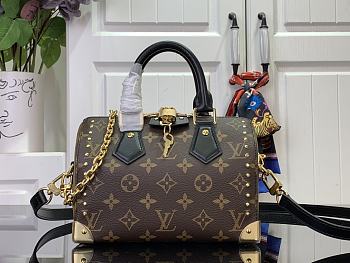 Fortok Louis Vuitton Speedy Trunk 20 Bag Brown & Black M13146 20.5x13.5x11cm