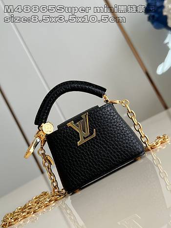 Fortok Louis Vuitton Micro Capucines Bag Black M48865 8.5x3.5x10.5cm