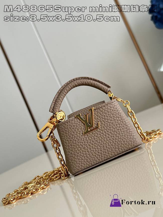 Fortok Louis Vuitton Micro Capucines Bag Beige M48865 8.5x3.5x10.5cm - 1