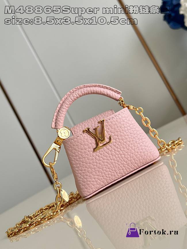 Fortok Louis Vuitton Micro Capucines Bag Pink M48865 8.5x3.5x10.5cm - 1
