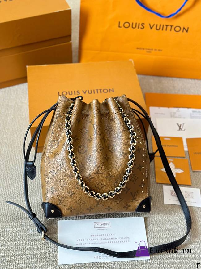 Fortok Louis Vuitton Noé Trunk PM Bag Brown Monogram Reverse M13324 23x27x8cm  - 1