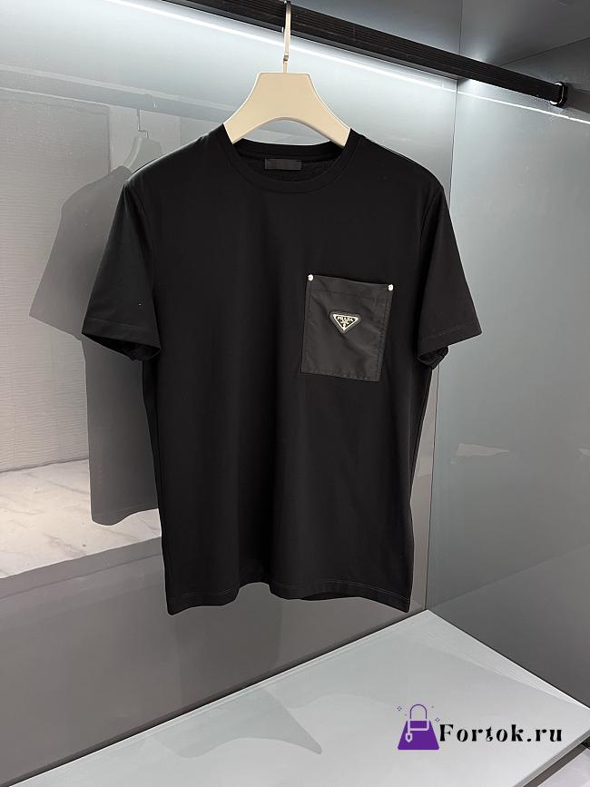 Fortok Prada Re-Nylon And Jersey T-Shirt Black / White - 1