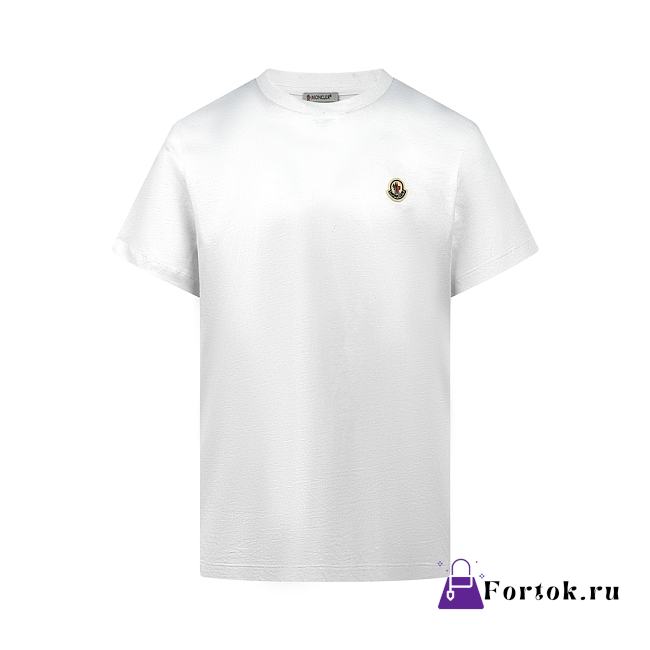 Fortok Moncler White Logo Badge T-Shirt - 1