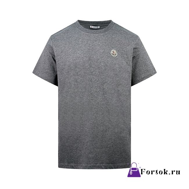 Fortok Moncler Grey Logo Badge T-Shirt - 1