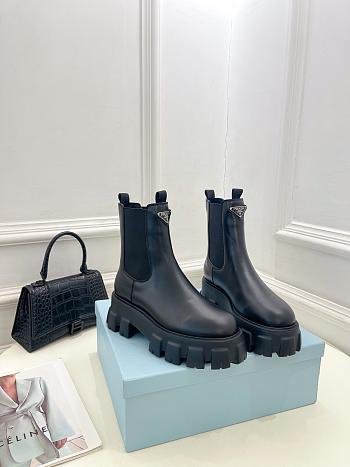 Fortok Prada Black Monolith Brushed Leather Boots