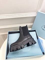 Fortok Prada Black Monolith Brushed Leather Boots - 2