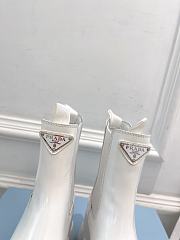 Fortok Prada White Monolith Brushed Leather Boots - 5