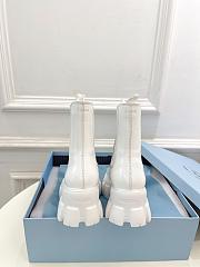Fortok Prada White Monolith Brushed Leather Boots - 4