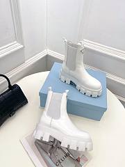 Fortok Prada White Monolith Brushed Leather Boots - 2