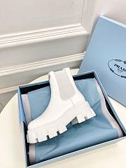 Fortok Prada White Monolith Brushed Leather Boots - 3
