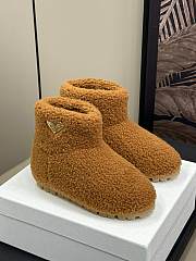 Fortok Prada Shearling Booties Caramel - 1