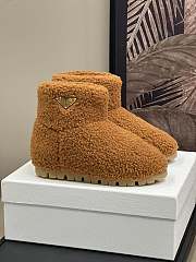Fortok Prada Shearling Booties Caramel - 3