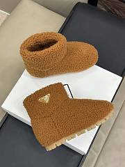 Fortok Prada Shearling Booties Caramel - 2