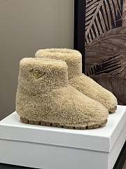 Fortok Prada Shearling Booties Beige - 1