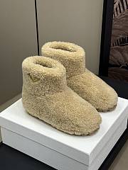 Fortok Prada Shearling Booties Beige - 3