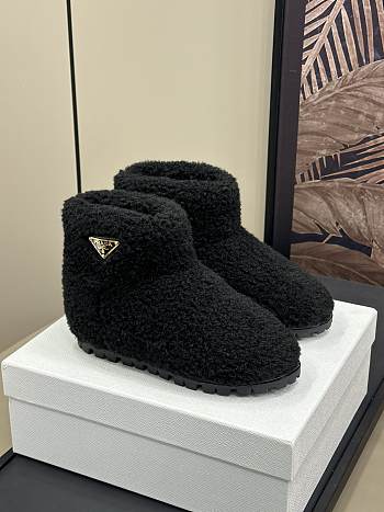 Fortok Prada Shearling Booties Black
