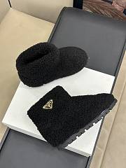 Fortok Prada Shearling Booties Black - 6