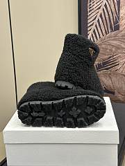 Fortok Prada Shearling Booties Black - 4