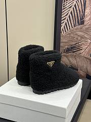 Fortok Prada Shearling Booties Black - 3